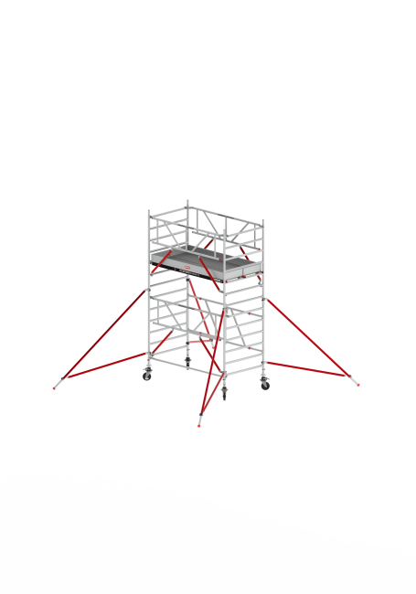 RS TOWER 55-S folding tower - 4.80 m working height - 1.35 m width - 1.85 m wooden platform - Safe-Quick®