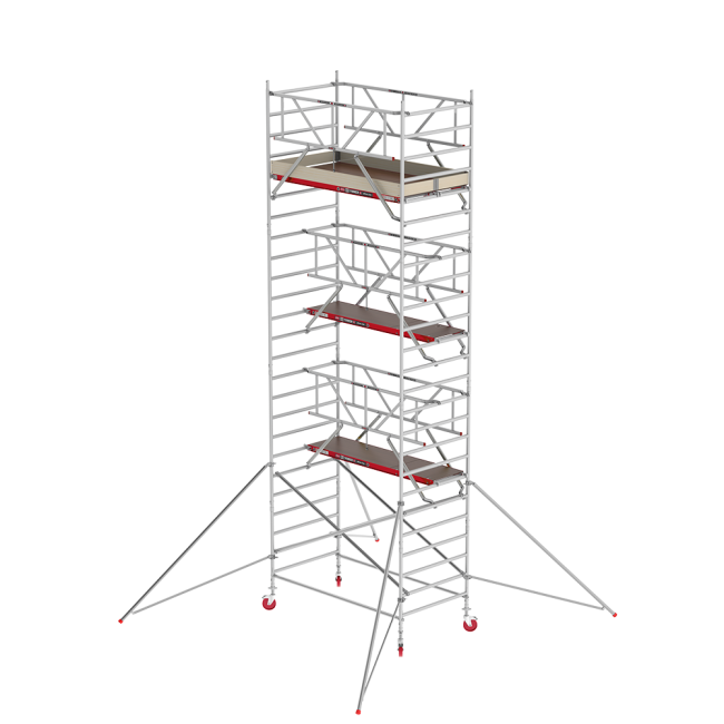 RS TOWER 42 échafaudage roulant - 8.20 m hauteur de travail - 1.35 m de large - 1.85 m plate-forme en bois - Safe-Quick® + lisses