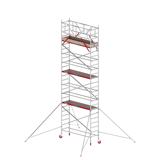 RS TOWER 41 mobile access tower - 8.20 m working height - 0.75 m width - 1.85 m wooden platform - Braces