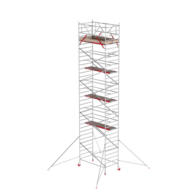 RS TOWER 42 échafaudage roulant - 11.20 m hauteur de travail - 1.35 m de large - 1.85 m plate-forme en bois - Lisses