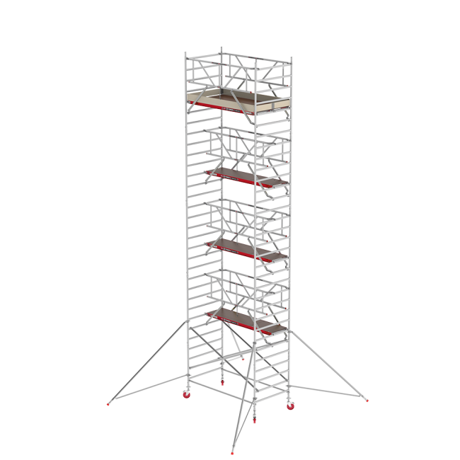 RS TOWER 42 échafaudage roulant - 10.20 m hauteur de travail - 1.35 m de large - 1.85 m plate-forme en bois - Safe-Quick® + lisses