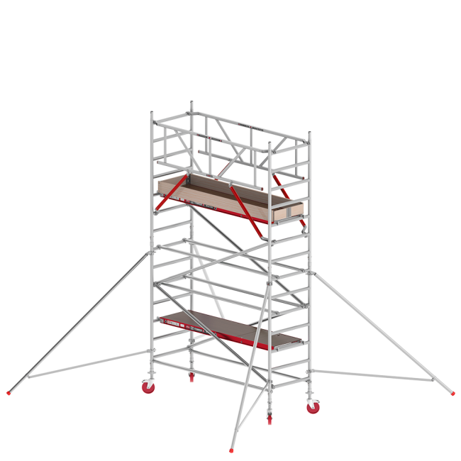 RS TOWER 41 PLUS mobile access tower - 5.20 m working height - 0.90 m width - 2.45 m wooden platform - Braces
