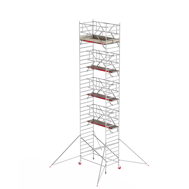 RS TOWER 42 échafaudage roulant - 11.20 m hauteur de travail - 1.35 m de large - 1.85 m plate-forme en bois - Safe-Quick® + lisses