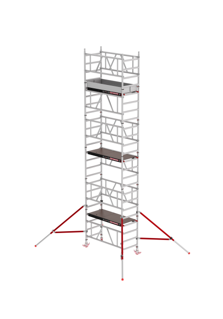 MiTOWER PLUS andamio - 7.20 m altura de trabajo - 0.75 m de ancho - 1.65 m plataforma de madera - Tirantes