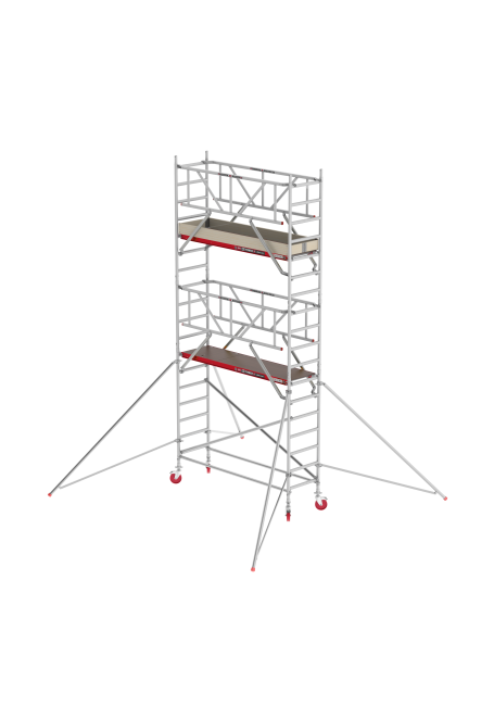 RS TOWER 41 échafaudage roulant - 6.20 m hauteur de travail - 0.75 m de large - 2.45 m plate-forme en bois - Safe-Quick® + lisses