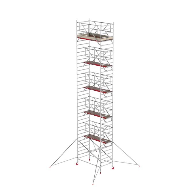 RS TOWER 42 échafaudage roulant - 12.20 m hauteur de travail - 1.35 m de large - 1.85 m plate-forme en bois - Safe-Quick® + lisses