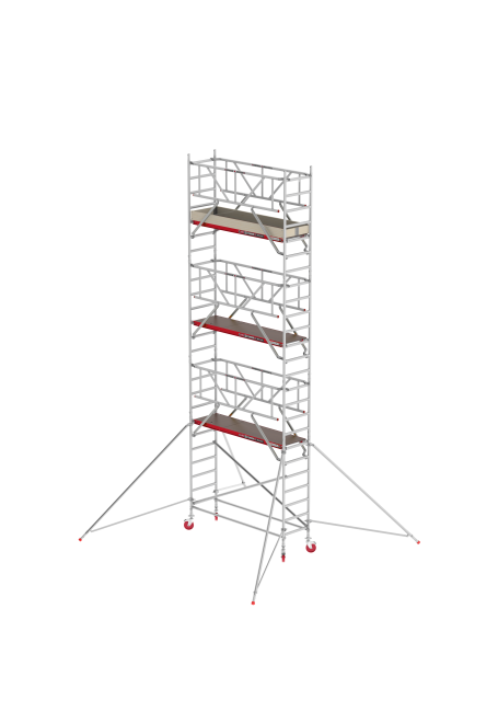 RS TOWER 41 échafaudage roulant - 8.20 m hauteur de travail - 0.75 m de large - 2.45 m plate-forme en bois - Safe-Quick® + lisses