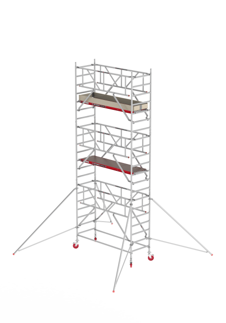 RS TOWER 41 PLUS-S échafaudage roulant - 7.20 m hauteur de travail - 0.90 m de large - 2.45 m plate-forme en bois - Safe-Quick®