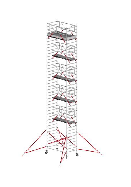 RS TOWER 52 échafaudage roulant - 7.20 m hauteur de travail - 1.35 m de large - 2.45 m Fiber-Deck® plate-forme - Safe-Quick® + lisses