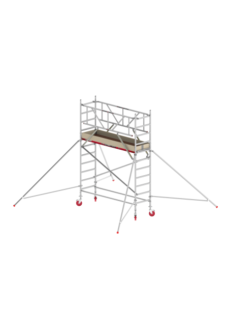 RS TOWER 41 échafaudage roulant - 4.20 m hauteur de travail - 0.75 m de large - 2.45 m plate-forme en bois - Lisses