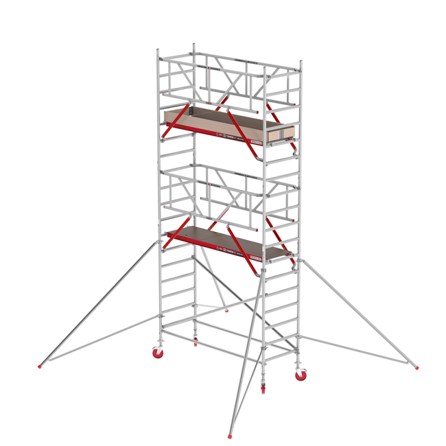RS TOWER 41 PLUS rolsteiger - 6.20 m werkhoogte - 0.90 m breed - 2.45 m houten platform - Safe-Quick® + schoren