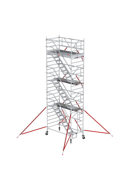 RS TOWER 53-S échafaudage à escalier - 8.20 m hauteur de travail - 1.35 m de large - 2.45 m Fiber-Deck® plate-forme - Safe-Quick®