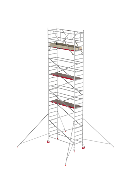 RS TOWER 41 PLUS échafaudage roulant - 9.20 m hauteur de travail - 0.90 m de large - 1.85 m plate-forme en bois - Lisses
