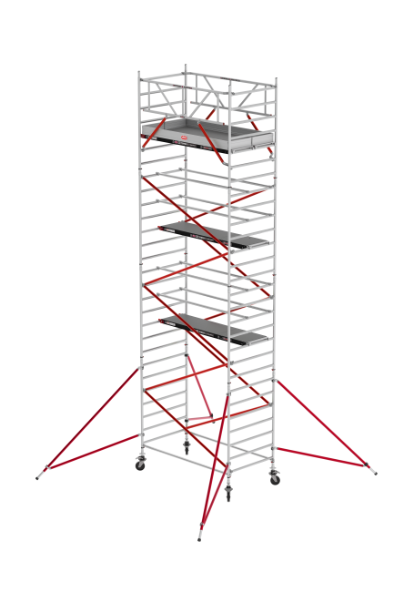 RS TOWER 52 mobile access tower - 9.20 m working height - 1.35 m width - 2.45 m wooden platform - Braces
