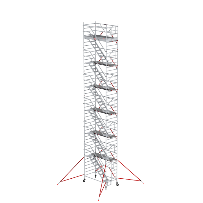 RS TOWER 53-S trapsteiger - 14.20 m werkhoogte - 1.35 m breed - 2.45 m houten platform - Safe-Quick®