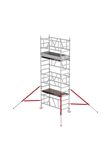 MiTOWER PLUS andamio - 5.20 m altura de trabajo - 0.75 m ancho - 1.65 m Fiber-Deck® plataforma - Tirantes