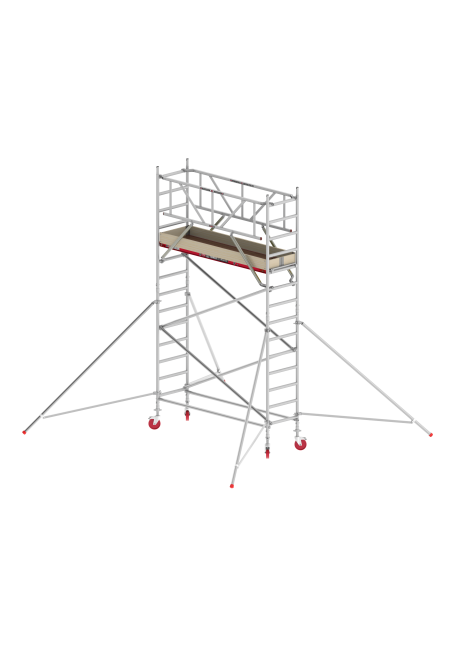 RS TOWER 41 échafaudage roulant - 5.20 m hauteur de travail - 0.75 m de large - 2.45 m plate-forme en bois - Lisses