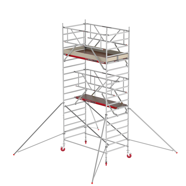 RS TOWER 42 échafaudage roulant - 6.20 m hauteur de travail - 1.35 m de large - 1.85 m plate-forme en bois - Safe-Quick® + lisses