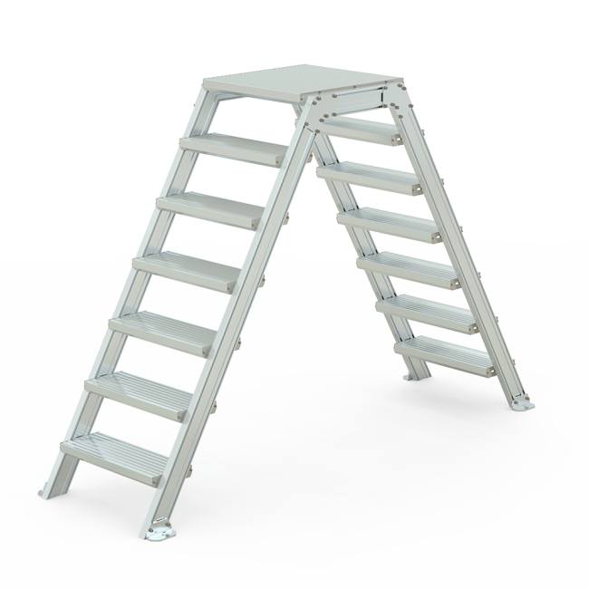 Overstapbordes - 45° hellingshoek - 6 treden