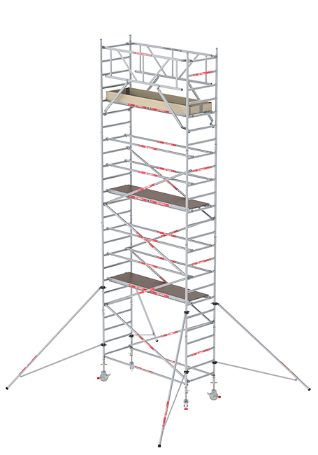 RS TOWER 31 PLUS rolsteiger - 8.20 meter werkhoogte - 0.90 meter breed - 2.45 m houten platform - Schoren