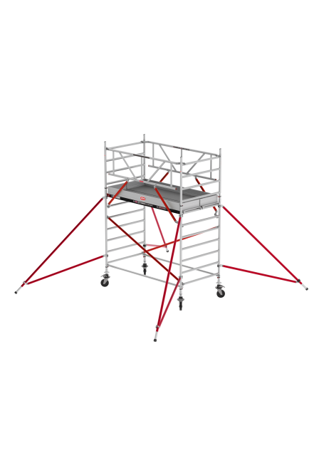 RS TOWER 52 mobile access tower - 4.20 m working height - 1.35 m width - 1.85 m Fiber-Deck® platform - Braces