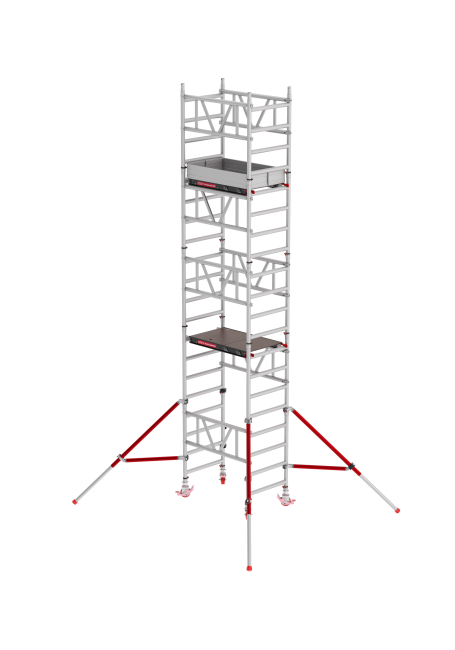 MiTOWER mobile access tower - 6.20 m working height - 0.75 m width - 1.20 m Fiber-Deck® platform - Safe-Quick®