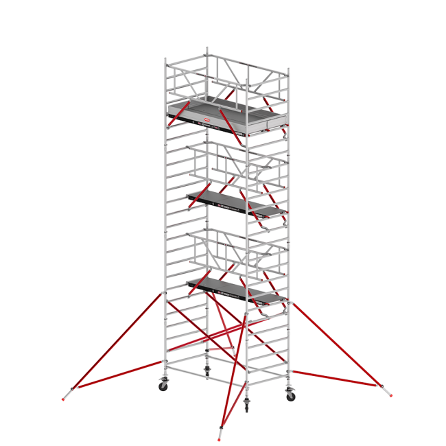 RS TOWER 52 mobile access tower - 8.20 m working height - 1.35 m width - 1.85 m wooden platform - Safe-Quick® + braces