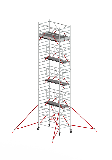 RS TOWER 52-S mobile access tower - 10.20 m working height - 1.35 m width - 2.45 m Fiber-Deck® platform - Safe-Quick®