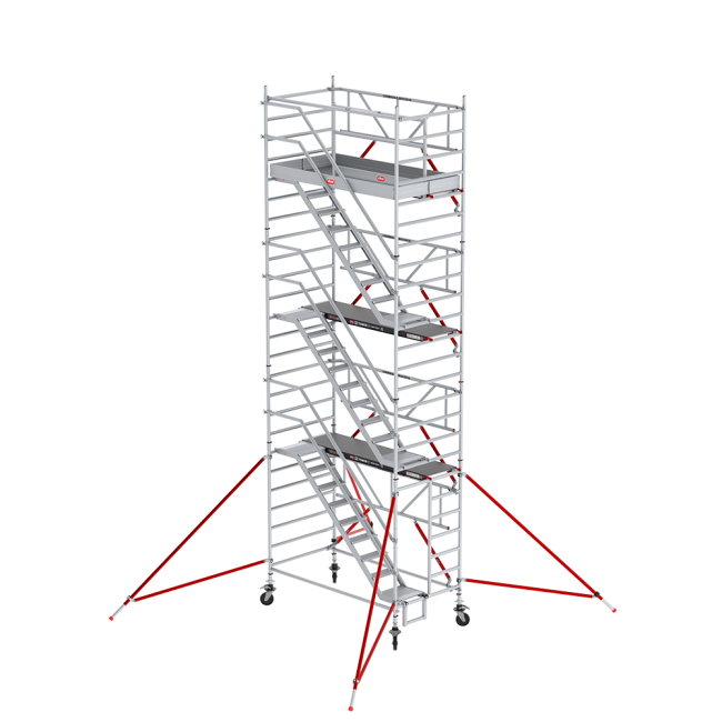 RS TOWER 53-S trapsteiger - 10.20 m werkhoogte - 1.35 m breed - 2.45 m houten platform - Safe-Quick®