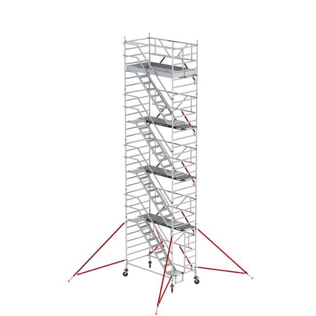 RS TOWER 53-S trapsteiger - 10.20 m werkhoogte - 1.35 m breed - 2.45 m houten platform - Safe-Quick®