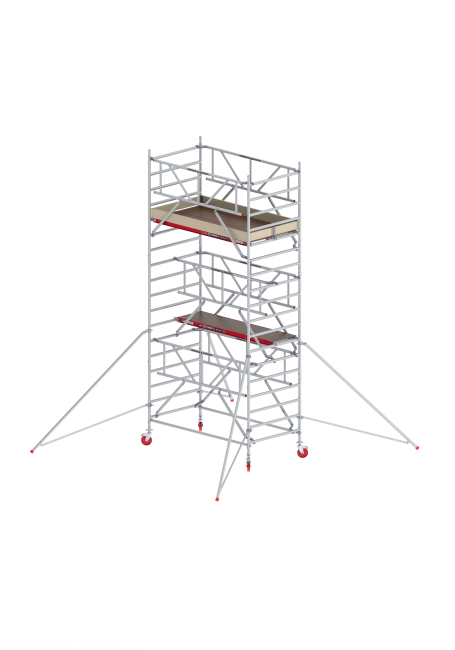 RS TOWER 42-S échafaudage roulant - 6.20 m hauteur de travail - 1.35 m de large - 2.45 m plate-forme en bois - Safe-Quick®