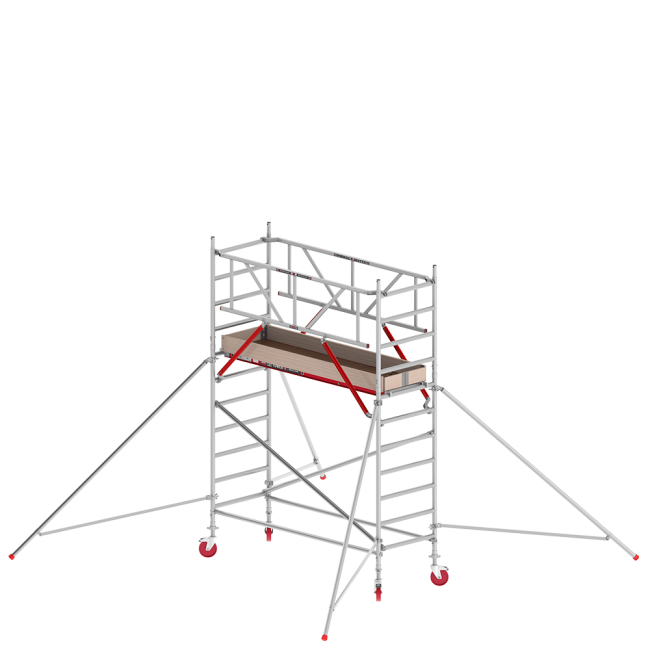 RS TOWER 41 PLUS mobile access tower - 4.20 m working height - 0.90 m width - 2.45 m wooden platform - Braces