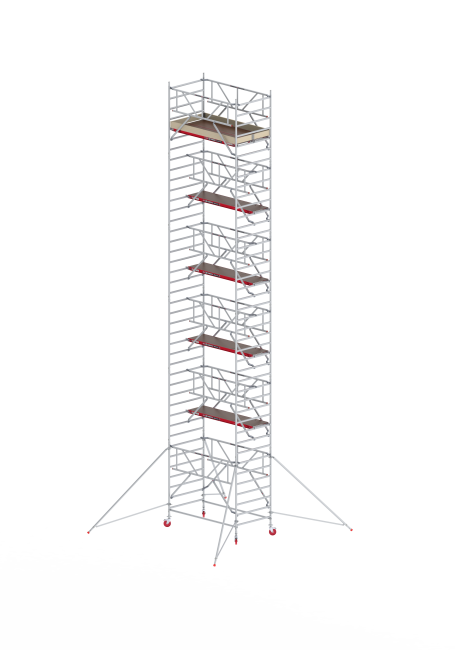 RS TOWER 42-S échafaudage roulant - 13.20 m hauteur de travail - 1.35 m de large - 1.85 m plate-forme en bois - Safe-Quick®