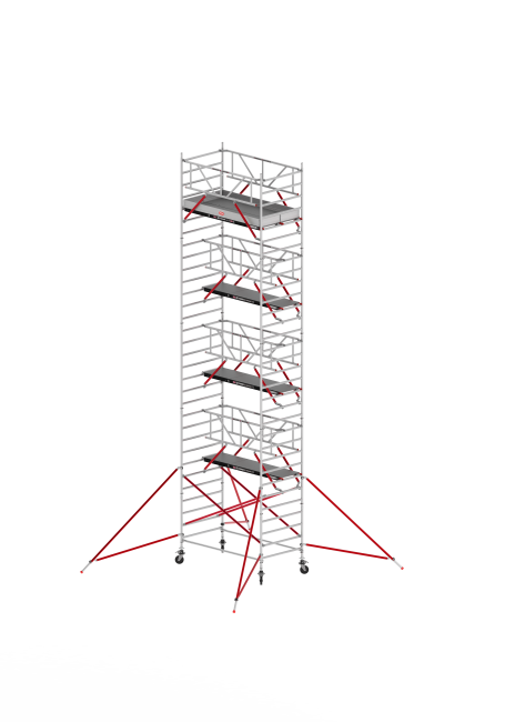 RS TOWER 52 mobile access tower - 10.20 m working height - 1.35 m width - 2.45 m Fiber-Deck® platform - Safe-Quick® + braces