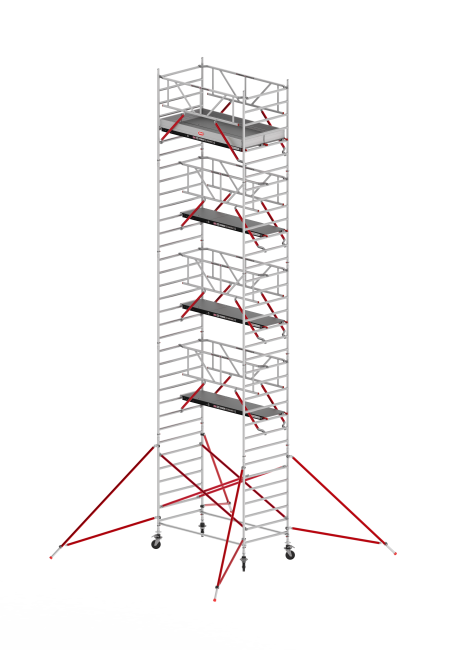 RS TOWER 52 mobile access tower - 11.20 m working height - 1.35 m width - 3.05 m Fiber-Deck® platform - Safe-Quick® + braces