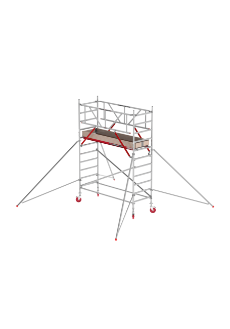 RS TOWER 41 PLUS échafaudage roulant - 4.20 m hauteur de travail - 0.90 m de large - 2.45 m plate-forme en bois - Safe-Quick® + lisses