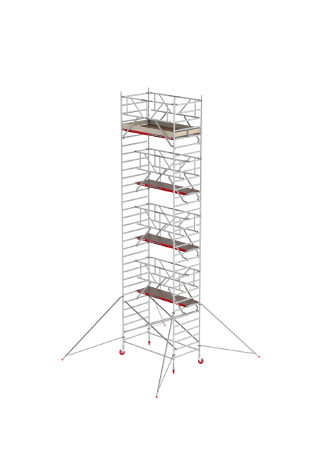 RS TOWER 42 échafaudage roulant - 10.20 m hauteur de travail - 1.35 m de large - 2.45 m plate-forme en bois - Safe-Quick® + lisses