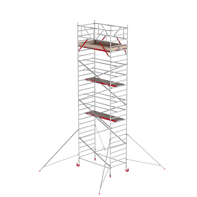 RS TOWER 42 échafaudage roulant - 9.20 m hauteur de travail - 1.35 m de large - 1.85 m plate-forme en bois - Lisses
