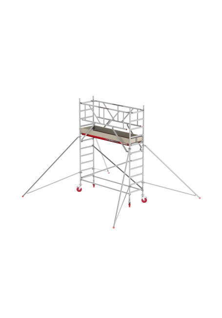 RS TOWER 41 échafaudage roulant - 4.20 m hauteur de travail - 0.75 m de large - 1.85 m plate-forme en bois - Safe-Quick® + lisses