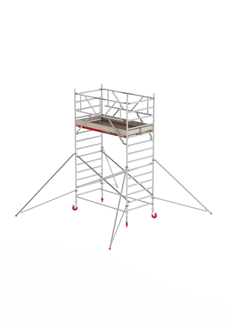 RS TOWER 42 échafaudage roulant - 5.20 m hauteur de travail - 1.35 m de large - 1.85 m plate-forme en bois - Safe-Quick® + lisses