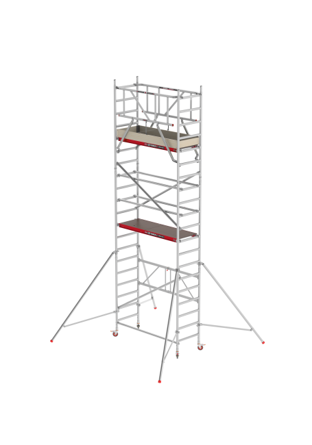 RS 44-POWER Zimmergerüst - 6.80 m Arbeitshöhe - 0.75 m breit - 1.85 m Holzplattform - Streben