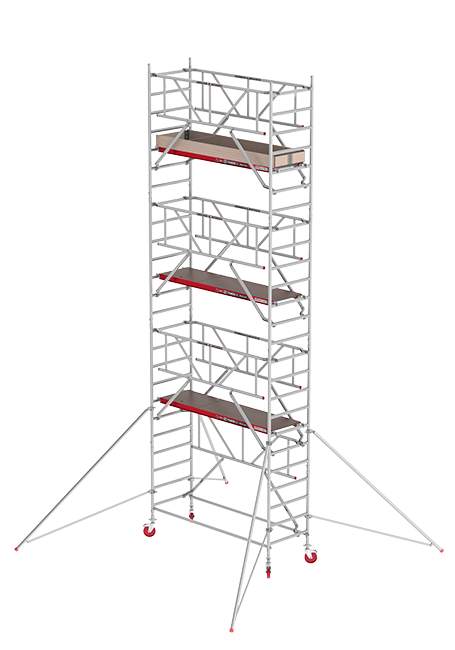 RS TOWER 41 PLUS-S échafaudage roulant - 8.20 m hauteur de travail - 0.90 m de large - 2.45 m plate-forme en bois - Safe-Quick®