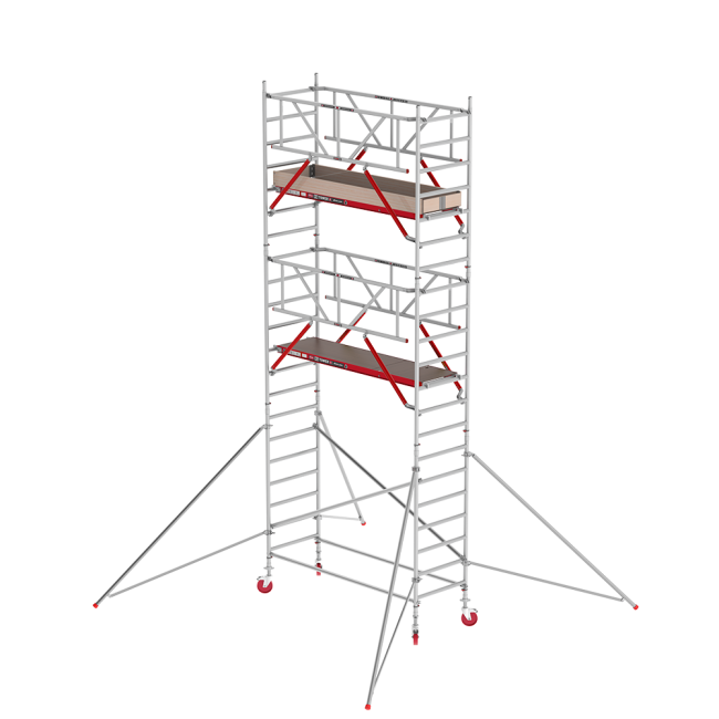 RS TOWER 41 PLUS rolsteiger - 7.20 m werkhoogte - 0.90 m breed - 2.45 m houten platform - Safe-Quick® + schoren