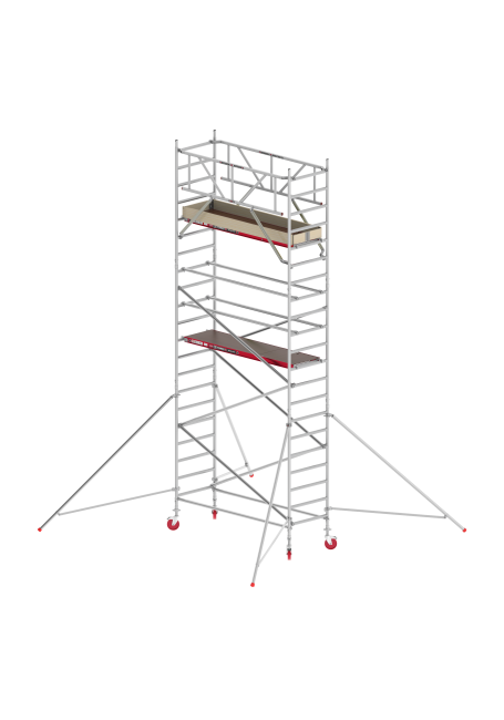 RS TOWER 41 PLUS échafaudage roulant - 7.20 m hauteur de travail - 0.90 m de large - 2.45 m plate-forme en bois - Lisses