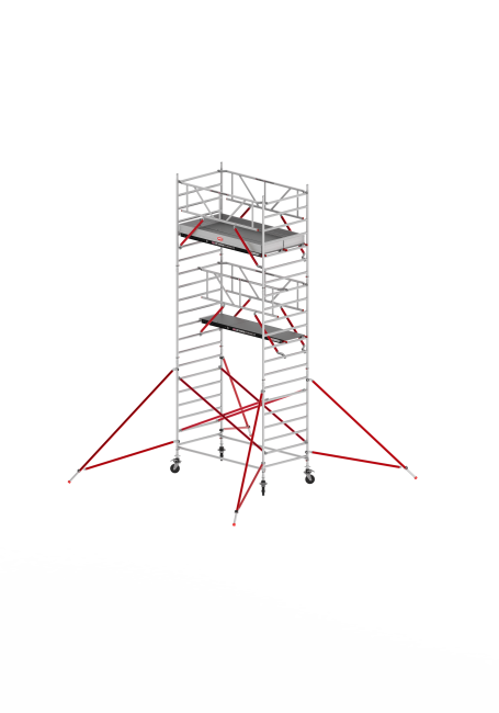 RS TOWER 52 échafaudage roulant - 7.20 m hauteur de travail - 1.35 m de large - 2.45 m Fiber-Deck® plate-forme - Safe-Quick® + lisses