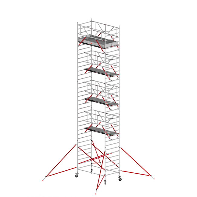 RS TOWER 52 mobile access tower - 11.20 m working height - 1.35 m width - 3.05 m wooden platform - Safe-Quick® + braces