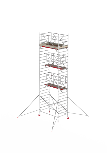 RS TOWER 42 échafaudage roulant - 9.20 m hauteur de travail - 1.35 m de large - 1.85 m plate-forme en bois - Safe-Quick® + lisses