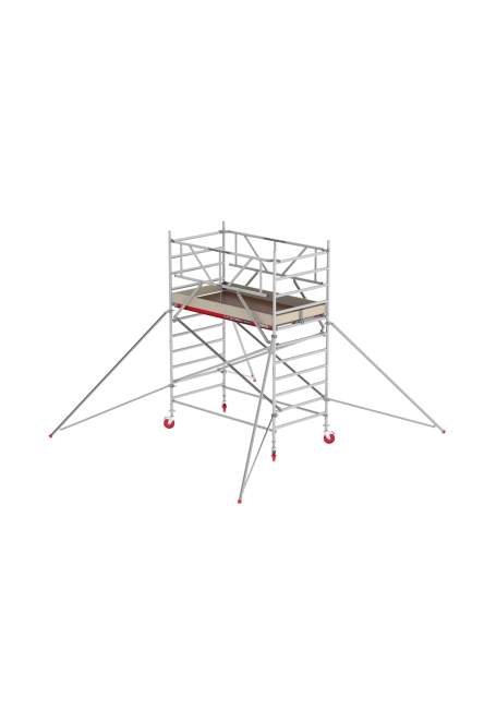 RS TOWER 42 échafaudage roulant - 4.20 m hauteur de travail - 1.35 m de large - 1.85 m plate-forme en bois - Safe-Quick® + lisses