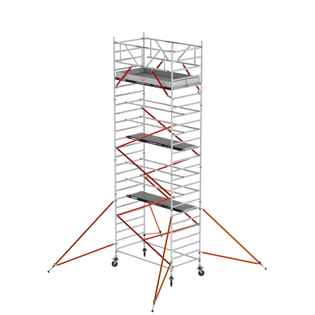 RS TOWER 52 rolsteiger - 8.20 m werkhoogte - 1.35 m breed - 2.45 m houten platform - Schoren