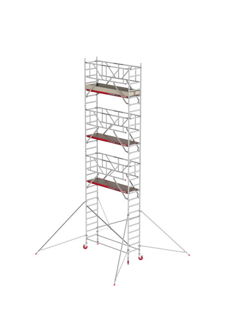 RS TOWER 41 échafaudage roulant - 9.20 m hauteur de travail - 0.75 m de large - 1.85 m plate-forme en bois - Safe-Quick® + lisses